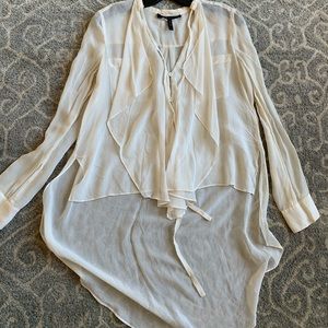 BCBG white high low top